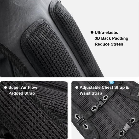 EVERFUN Hydration Backpack W/ Water Bladder 2L Insulated/Lightweight Black - Picture 8 of 10